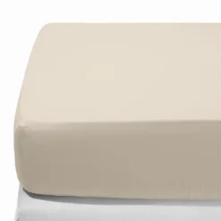 Drap-housse en percale de coton - Beige Dune