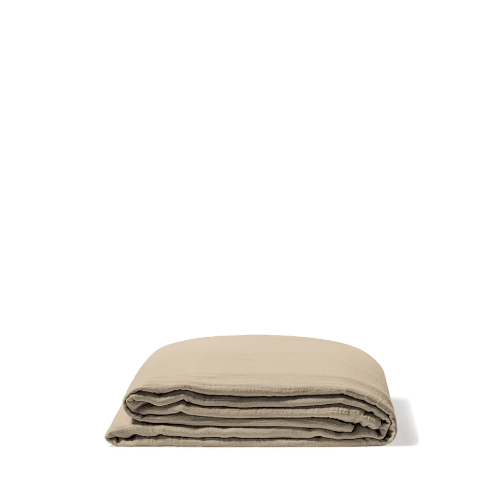 Drap plat en gaze de coton - Beige Quai de Seine