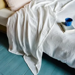 Drap plat en gaze de coton - Blanc de Meudon