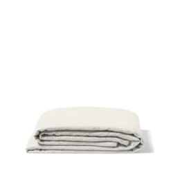Drap plat en lin lavé - Blanc Coquillage