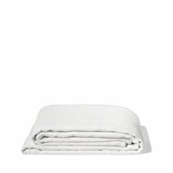 Drap plat en lin lavé - Blanc optique