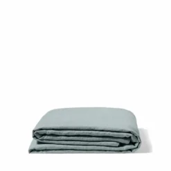 Drap plat en lin lavé - Gris Vésuve