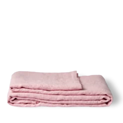 Drap plat en lin lavé - Rose Granité