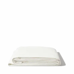 Drap plat en percale de coton - Blanc Craie
