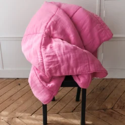 Édredon en 100% lin lavé - Rose Garance
