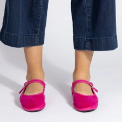 Drogheria Crivellini - Ballerines Jane Velvelt à attache - Fushia