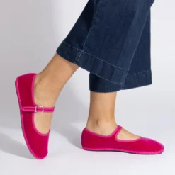 Drogheria Crivellini - Ballerines Jane Velvelt à attache - Fushia