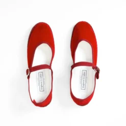 Drogheria Crivellini - Ballerines Jane Velvelt à attache - Cardinal