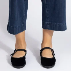 Drogheria Crivellini - Ballerines Jane Velvelt à attache - Noir