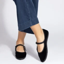 Drogheria Crivellini - Ballerines Jane Velvelt à attache - Noir