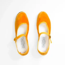 Drogheria Crivellini - Ballerines Jane Velvelt à attache - Moutarde