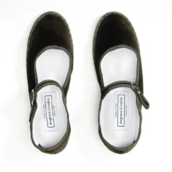 Drogheria Crivellini - Ballerines Jane Velvelt à attache - Olive