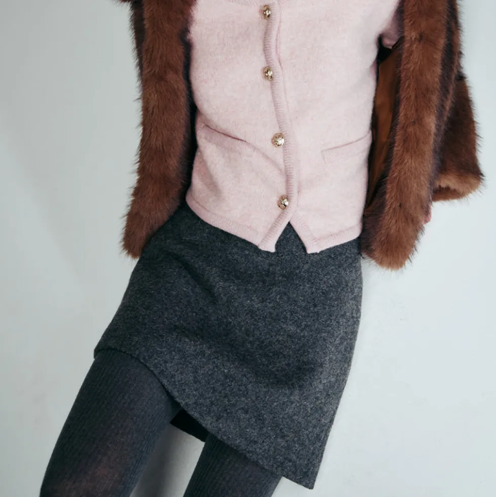Dunst - Mini jupe en laine - Gris