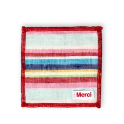 Ensemble de 6 dessous de verre en lin lavé - Rayures Parasol