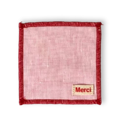 Ensemble de 6 dessous de verre en lin lavé - Rose Granité