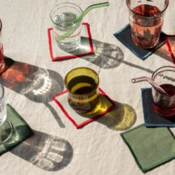 Ensemble de 6 dessous de verre en lin lavé - Pierre