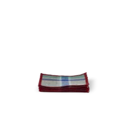 Ensemble de 6 dessous de verre en lin lavé - Carreaux Bibliothèque