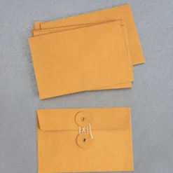 Enveloppes Kraft et fermeture japonaise orange - Horizontale
