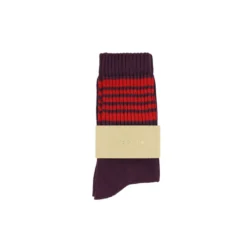Escuyer - Chaussettes 5 rayures - Rouge vin