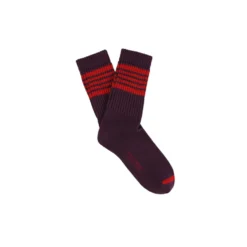 Escuyer - Chaussettes 5 rayures - Rouge vin