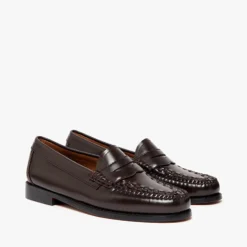 GH Bass - Mocassins Weejun Penny Weave - Chocolat