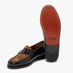 GH Bass - Mocassins Weejun Penny Exotic - Noir Leopard