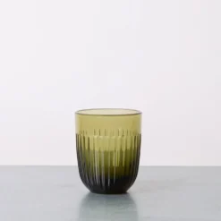 Gobelet en verre pressé - Ouessant - Vert Olive