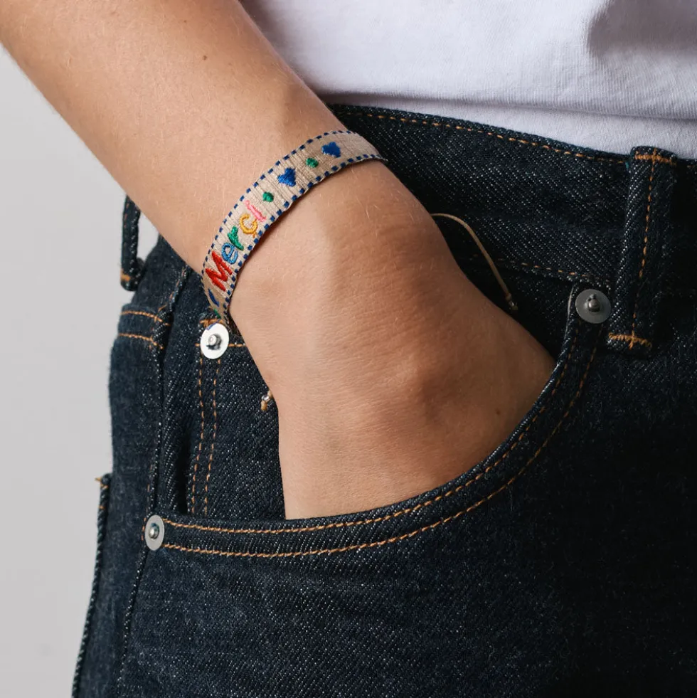Guanabana x Merci - Bracelet Cœur - Bleu