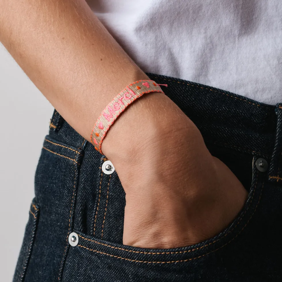 Guanabana x Merci - Bracelet Cœur - Rose