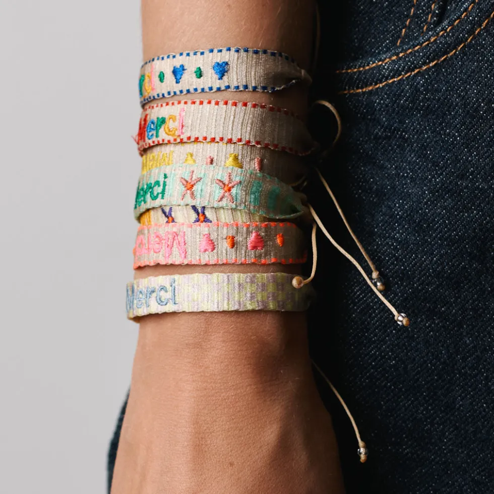 Guanabana x Merci - Bracelet Damier - Jaune & Violet
