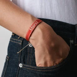 Guanabana x Merci - Bracelet Rayures - Rouge