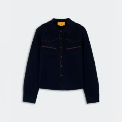 Guest In Residence - Chemise Western Cropped - Marine