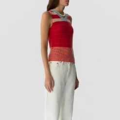 Guest In Residence - Gilet à Rayures - Scarlet Combo
