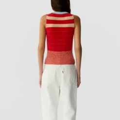 Guest In Residence - Gilet à Rayures - Scarlet Combo