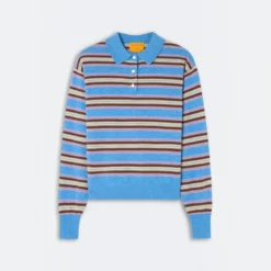 Guest In Residence - Polo Collegiate Rayé - Delft Blue Combo
