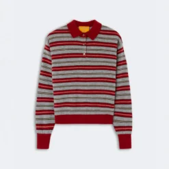 Guest In Residence - Polo Collegiate Rayé - Carmine Combo