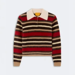 Guest In Residence - Pull Grizzly Cropped Rugby - Carmine Combo