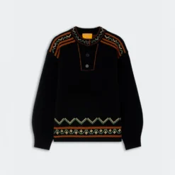 Guest In Residence - Pull Henley Fisherman - Noir