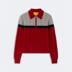 Guest In Residence - Pull Track Polo - Carmine Combo