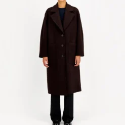 Harris Wharf London - Manteau Greatcoat - Bordeaux