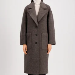 Harris Wharf London - Manteau Greatcoat - Marron et Gris