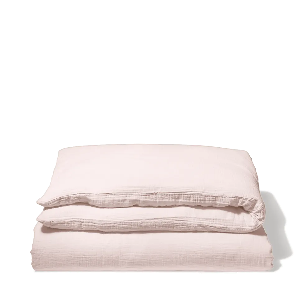 Housse de couette en gaze de coton - Rose de Bagatelle