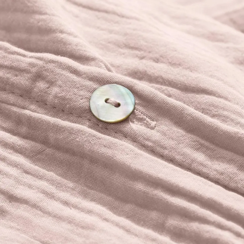 Housse de couette en gaze de coton - Rose de Bagatelle