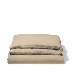 Housse de couette en gaze de coton - Beige Quai de Seine