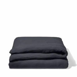 Housse de couette en gaze de coton - Gris Fusain