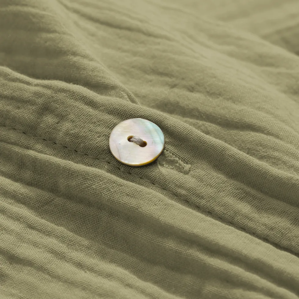 Housse de couette en gaze de coton - Vert Saint Louis