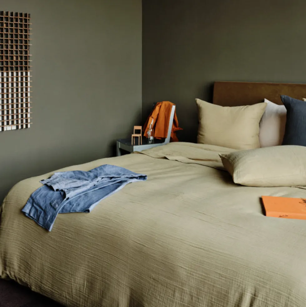 Housse de couette en gaze de coton - Vert Saint Louis