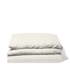 Housse de couette en lin lavé - Blanc Coquillage