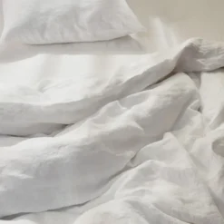 Housse de couette en lin lavé - Blanc Optique