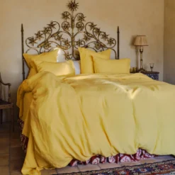 Housse de couette en lin lavé - Jaune Citronnade